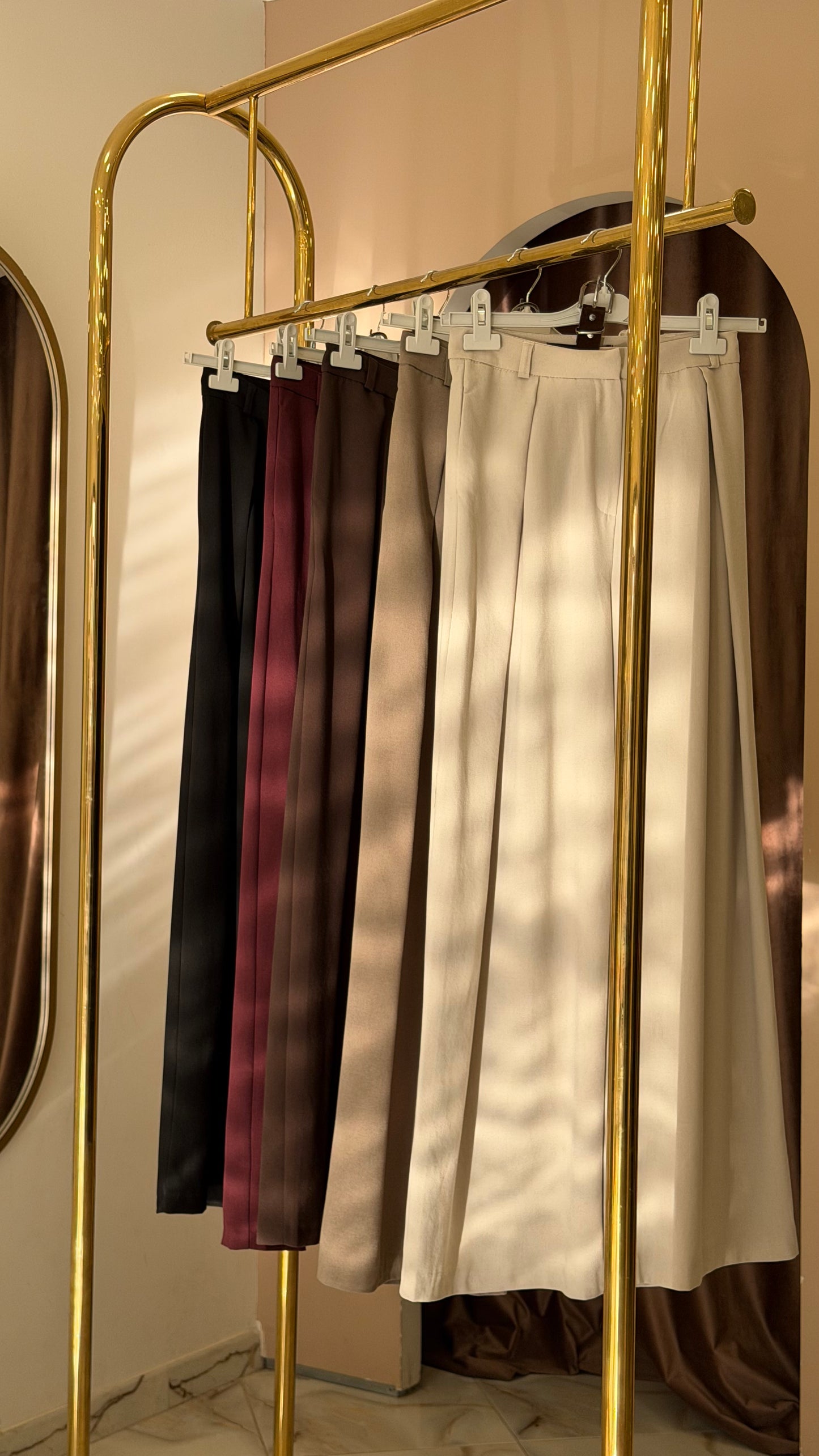 Fold pleated wide leg pants (acec ceinture)