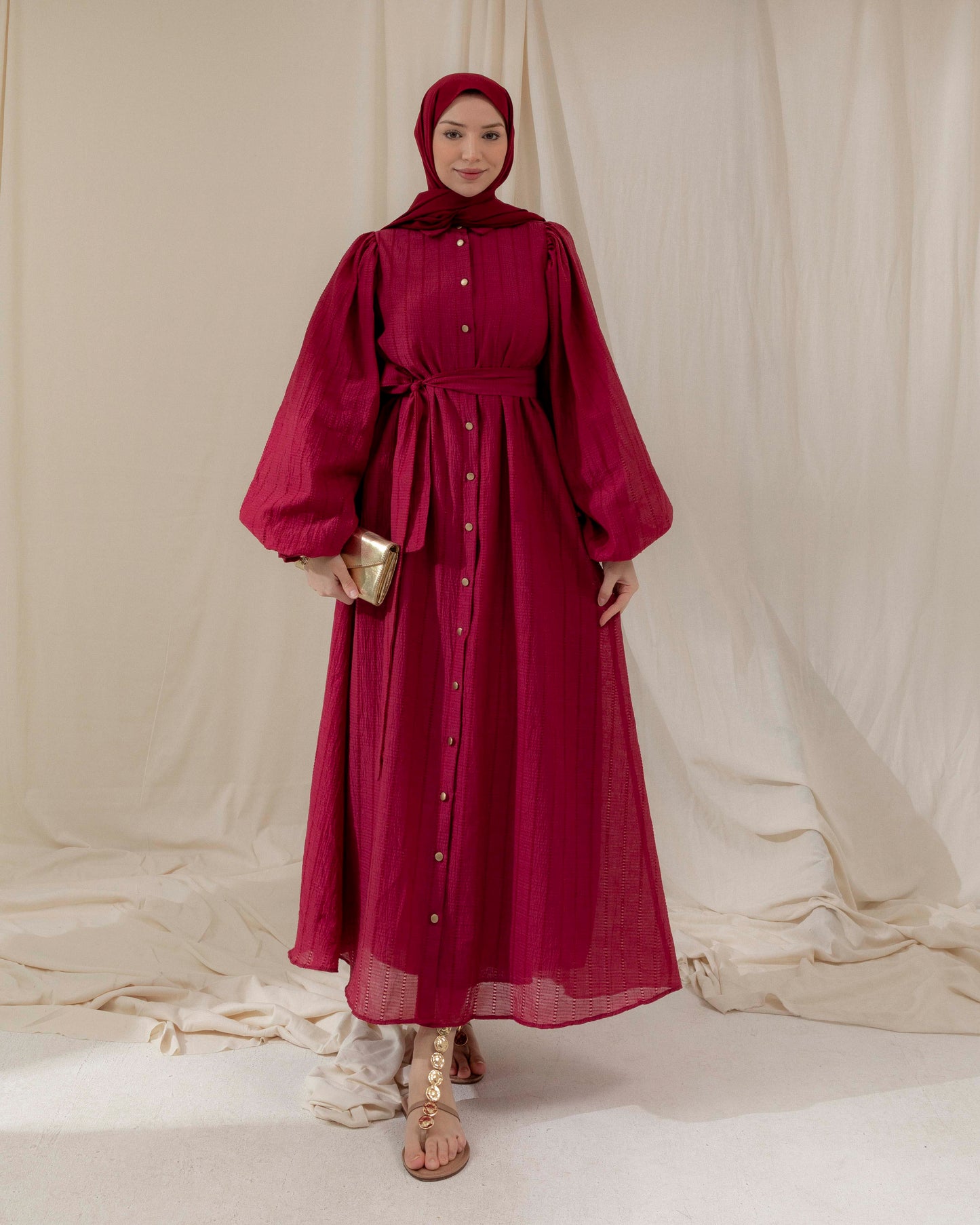 Elegant gold buttoned dress