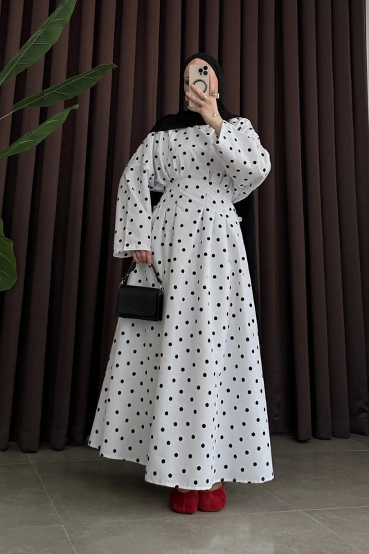 Poplin polka dot dress