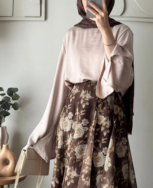 Flared slit sleeves oversized blouse
