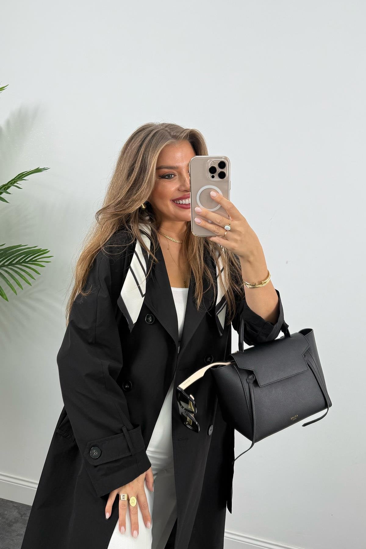 Efil scarf detail trench coat (discount)
