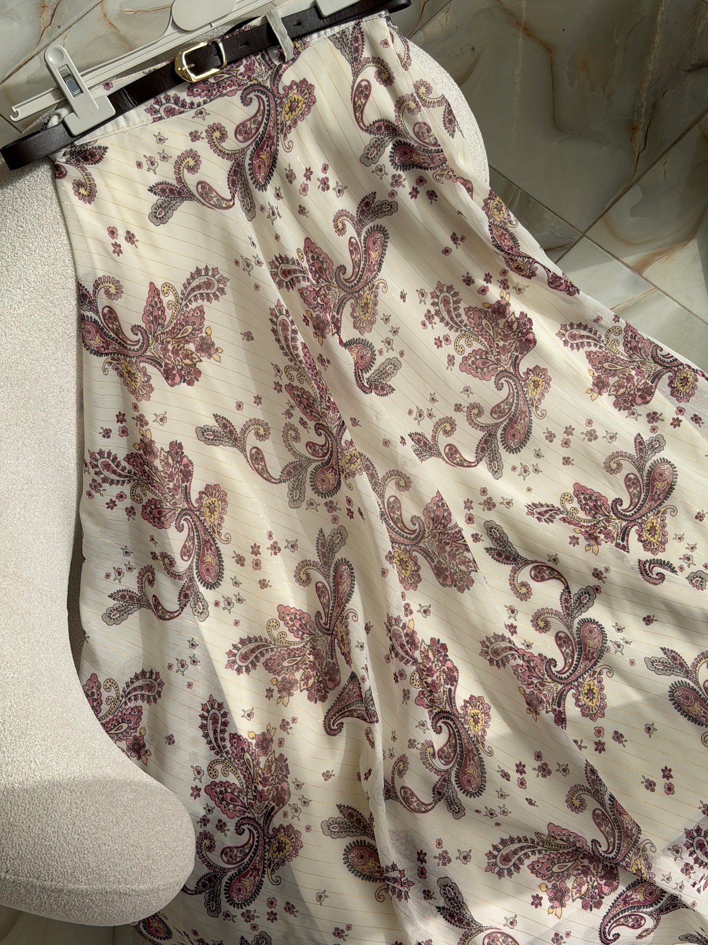 Colorful skirt (paisley pattern) (avec ceinture) 105cm