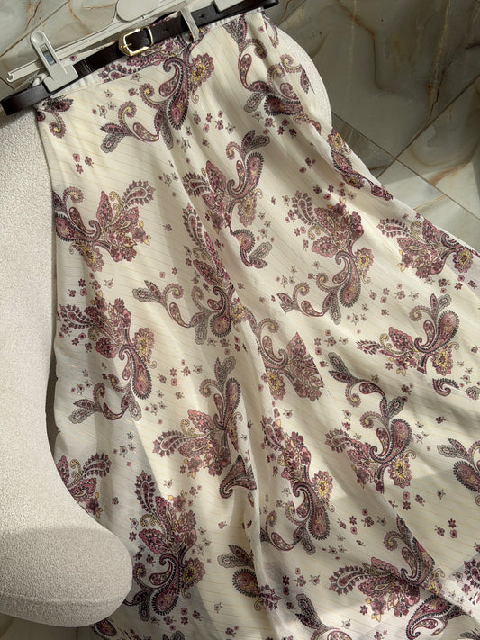 Colorful skirt (paisley pattern) (avec ceinture) 105cm