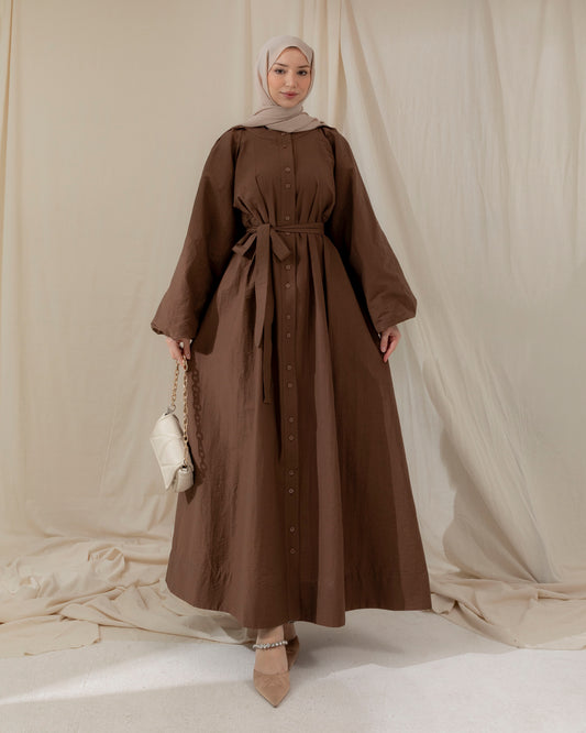 Meri puffy sleeve buttoned dress