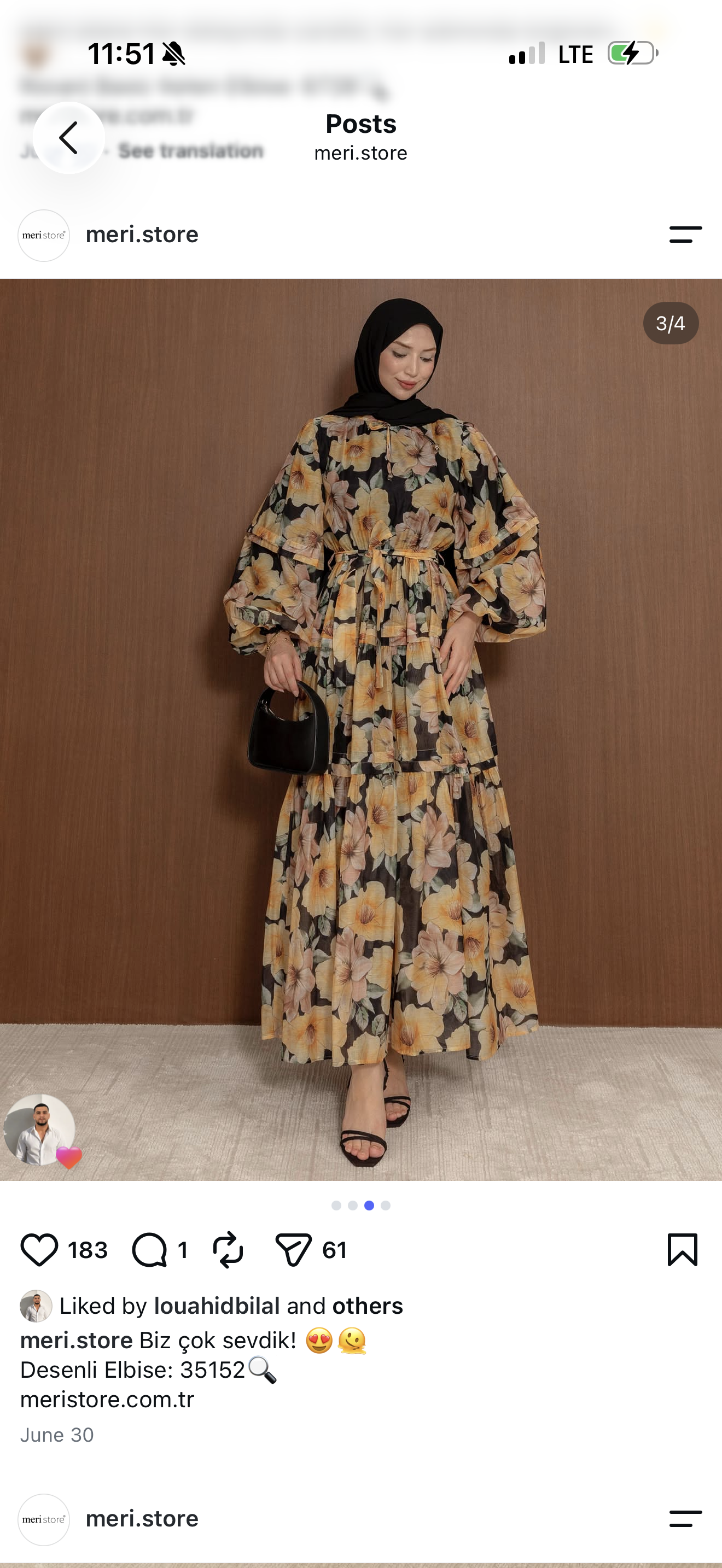 Black and yellow floral dress