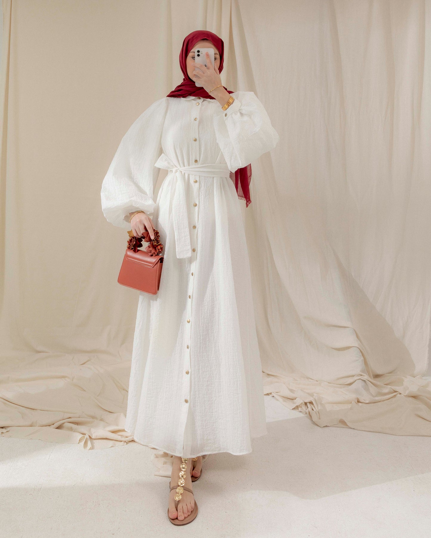 Elegant gold buttoned dress