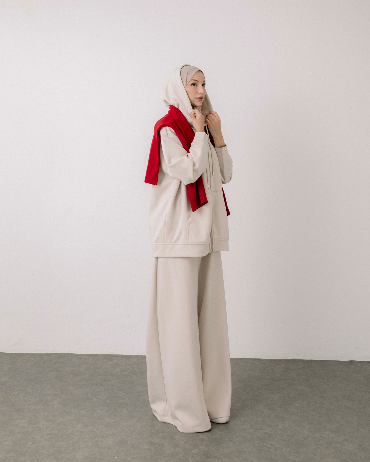 Meri premium zip-up hooded set