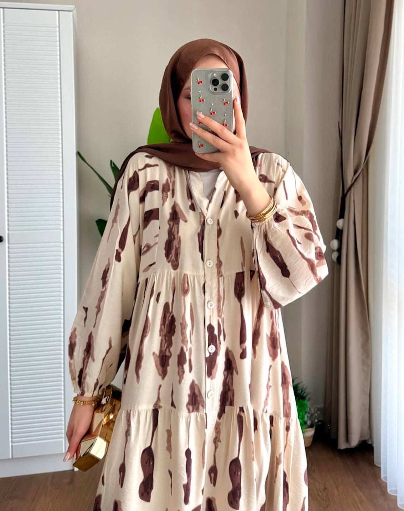 Summer dress (brown pattern)