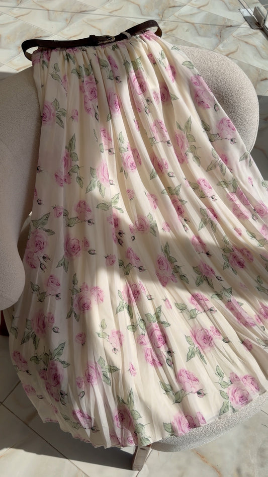 Pink floral skirt 1