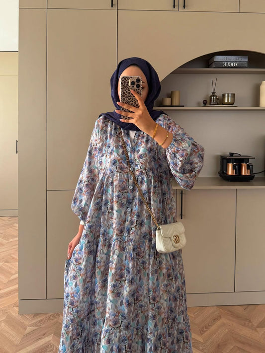 Summer dress (bleu floral pattern)