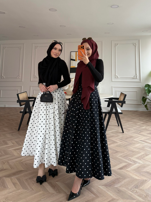 Poplin polka skirt