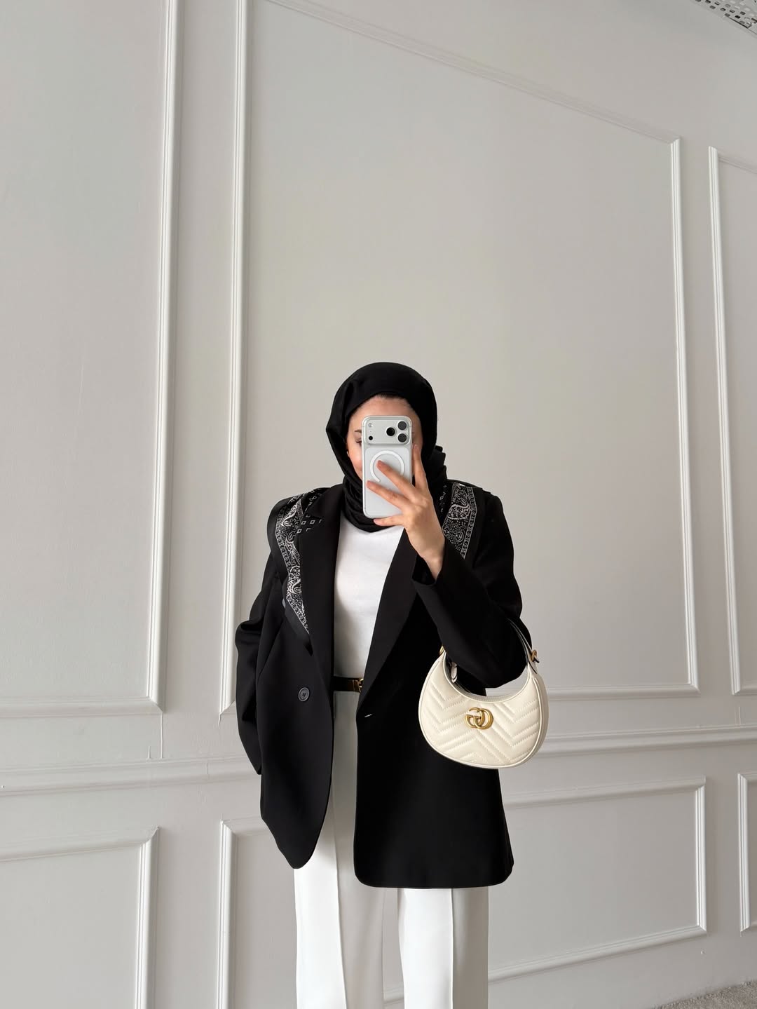 Oversized scarf detail blazer jacket