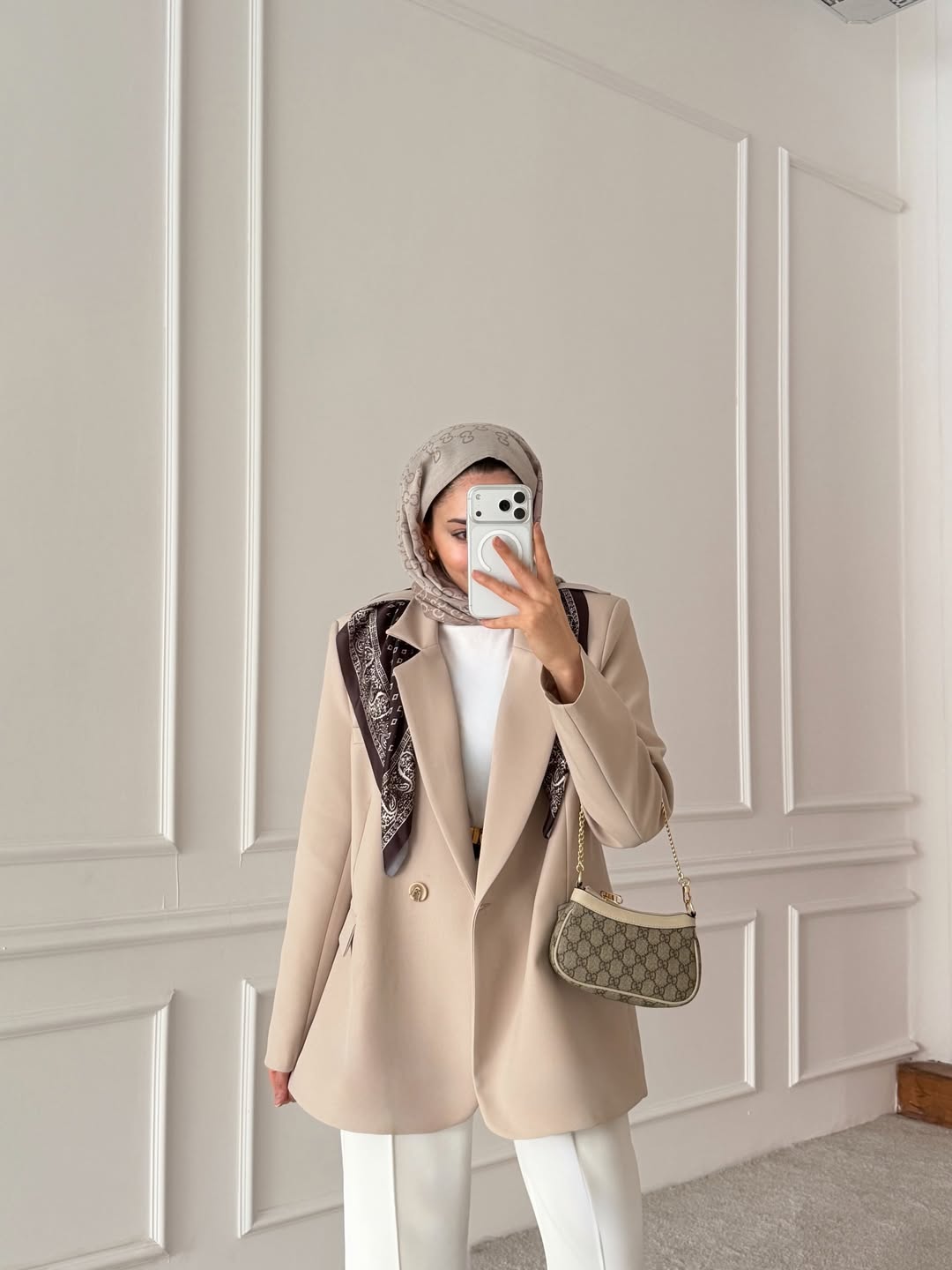 Oversized scarf detail blazer jacket